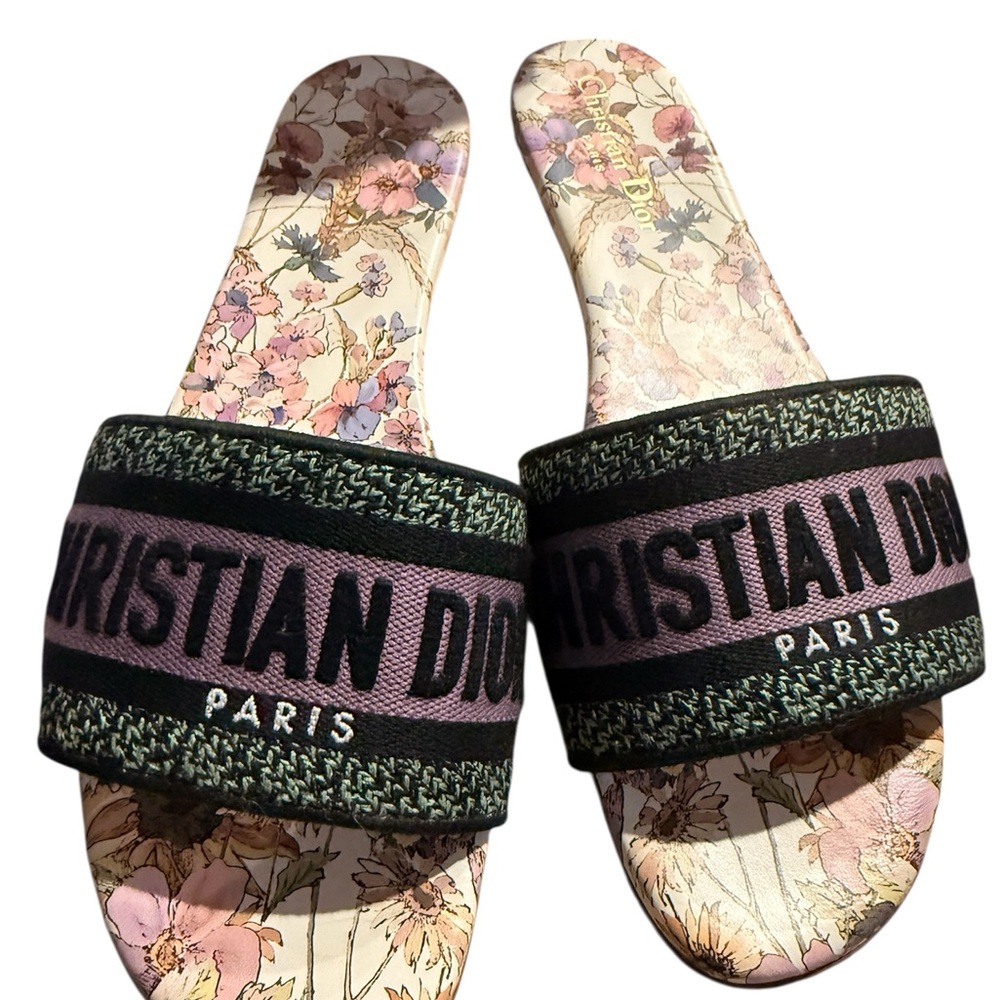 Dior Navy and Purple Slide Sandals